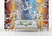 Флизелиновые фотообои абстракция 460x300 см Разноцветный орнамент (13044V12) +клей