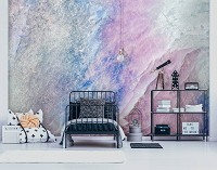 Флизелиновые фотообои под мрамор в интерьере 416x254 см Абстрактная имитация камня Пастельные тона (13046VEXXXL) +клей