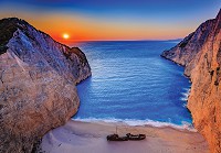 Флізелінові 3D фотошпалери для кухні 416x254 см Морський пляж в ущелині (13047VEXXXL)+клей - вид 1 мініатюра