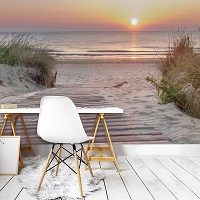 Флизелиновые 3D фотообои отдых на море 416 x 290 см Дорожка к пляжу (13048VEXXXXL)+клей