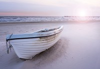 Флізелінові фотошпалери море на стіні 3D 416x290 см Човен на пляжі (13050VEXXXXL)+клей - вид 1 мініатюра