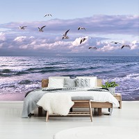 Пляж флизелиновые 3д фотообои 520 x 318 см Чайки над морем (13051VEXXXXXL)+клей
