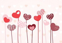 Флізелінові фотошпалери на кухню 368x280 см Червоні серця (13118V10) +клей - вид 1 мініатюра