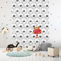 Флизелиновые фото обои любовь 184 x 254 см Детские - Плюшевые мишки (13121V4A)+клей
