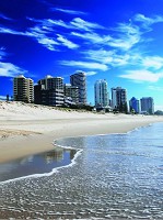 3d флізелінові фотошпалери в вітальню 184x254 см Сучасне місто на березі моря (1312V4A)+клей