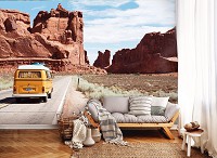 Флизелиновые фотообои машина 416x290 см 3D Природа - Путешествие по каньону (13145VEXXXXL) +клей