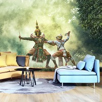 3D Флизелиновые фото обои 254 x 184 см Восточные воины в бою (13148V4)+клей