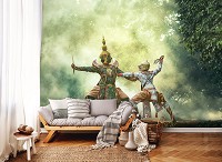 3D Фотообои флизелиновые 368 x 254 см Разное - Восточные воины в бою (13148V8)