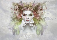 Цветы флизелиновые фотообои 416 x 290 см Девушки - Женское лицо (13157VEXXXXL)+клей - вид 1 миниатюра