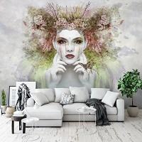 Флизелиновые фотообои в цветок 416 x 254 см Девушки - Женское лицо (13157VEXXXL)+клей