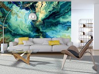 Красивые флизелиновые фотообои абстракция 368 x 254 см Разноцветный водоворот (13174V8)+клей