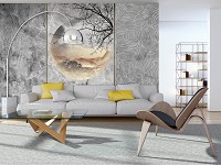 Флизелиновые фотообои бетон 416 x 254 см Природа - Отражение гор в луне (13182VEXXXL)+клей