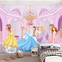 Флизелиновые фото обои дисней 312 x 219 см Для девочек - Принцессы на балу (13237VEXXL)+клей