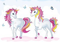 Кони флизелиновые фотообои 460 x 300 см Для девочек - Два единорога (13241V12)+клей - вид 1 миниатюра