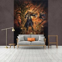 Красивые флизелиновые фотообои на кухню 184 x 254 см Скелет со скрипкой (13250V4A)+клей