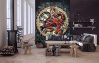 Флизелиновые фотообои для зала 206 x 275 см Мифические существа - Красный дракон (13256VEA)+клей