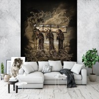 Готовые флизелиновые фотообои 206 x 275 см Погребальный обряд скелетов (13257VEA)+клей