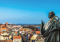 Гостиной 3д флизелиновые фотообои 416x254 см Горизонт города Кракова (1325VEXXXL)+клей