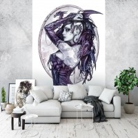 Флизелиновые фотообои 184 x 254 см Девушки - Готическая дама с драконом (13263V4A)+клей