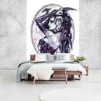 Флизелиновые фотообои 206 x 275 см Девушки - Готическая дама с драконом (13263VEA)+клей