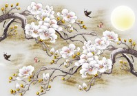 Флизелиновые фото обои сакура цветы 368х254 см Ветки вишни (13287V8)+клей - вид 1 миниатюра