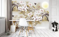 Флизелиновые фото обои природа цветы 312x219 см Ветки сакуры (13287VEXXL)+клей