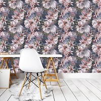 Флизелиновые фотообои на стену 312x219 см Повторяющийся узор из больших цветов (13294VEXXL) +клей