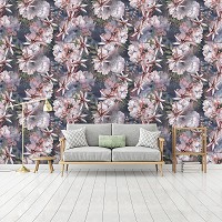 Флизелиновые фото обои роза 254x184 см Повторяющийся узор из больших цветов (13294V4)+клей