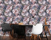 Флизелиновые фотообои 368x254 см Повторяющийся узор из больших цветов (13294V8) +клей