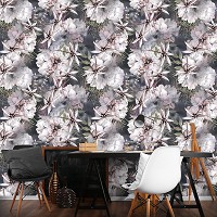 Флизелиновые фотообои растительные 416x254 см Повторяющийся узор из больших цветов (13295VEXXXL) +клей