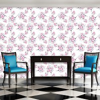 Флизелиновые фотообои 312x219 см Цветочный принт на белом фоне (13296VEXXL) +клей