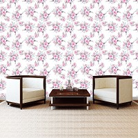 Флизелиновые фотообои розы на стену 416x254 см Цветочный принт на белом фоне (13296VEXXXL) +клей