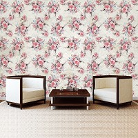 Флизелиновые фотообои 416x254 см Цветочный принт на светлом фоне (13297VEXXXL) +клей