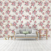 Флизелиновые фото обои роза 254x184 см Цветочный принт на светлом фоне (13297V4)+клей
