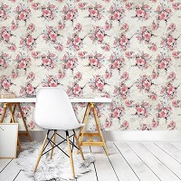 Флизелиновые фото обои роза 254x184 см Цветочный принт на светлом фоне (13297V4)+клей - вид 7 миниатюра