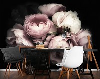 Флизелиновые фотообои красивые 3D 416 x 254 см Букет прекрасных цветов пастельные цвета (13299VEXXXL)+клей