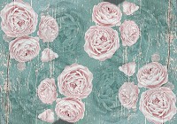 Флизелиновые фотообои в спальню 312 x 219 см Цветы - Розы на изумрудном фоне (13301VEXXL)+клей - вид 1 миниатюра