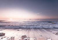 Флізелінові 3D фото шпалери морська тематика 254 x 184 см Світанок на пляжі (13308V4)+клей - вид 1 мініатюра