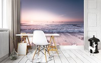 Флизелиновые фотообои 3D 312 x 219 см Рассвет на морском пляже (13308VEXXL)+клей
