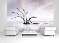 3D Флизелиновые фотообои с облачками 312 x 219 см Пейзаж - Одинокое дерево пустыни (13310VEXXL)+клей