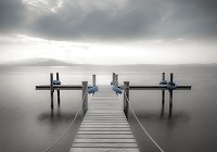 Флизелиновые фотообои морские 3D 416 x 254 см Одинокий причал у озера (13312VEXXXL)+клей - вид 1 миниатюра