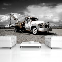 3D Флізелінові фото шпалери з машинами 312 x 219 см Транспорт - Стара самотня машина (13313VEXXL)+клей