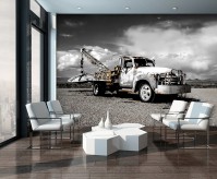 3D Флизелиновые фотообои с авто 254 x 184 см Транспорт - Старая одинокая машина (13313V4)+клей