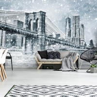 Флізелінові фото шпалери з містом 312 x 219 см Зимовий Нью-Йорк (13321VEXXL)+клей