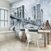 Флізелінові фото шпалери Нью Йорк 254 x 184 см Зимове Місто (13321V4)+клей - вид 6 мініатюра