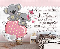 Флизелиновые фотообои 368x254 см Для Детей Для Девочек Животные Мишки Сердце (13326V8) +клей