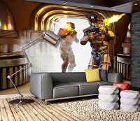 Флизелиновые фото обои космос на стену 254 x 184 см Солдаты из космоса - Космические рейнджеры (13327V4)+клей