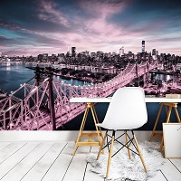 Флізелінові 3D фотошпалери міст 254 x 184 см Місто Нью-Йорк на світанку (13330V4)+клей