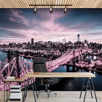 Манхеттен флізелінові 3D фотошпалери 368x254 см Місто Нью-Йорк на світанку (13330V8)+клей