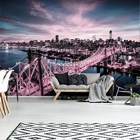Флізелінові 3D фотошпалери красиві 368x280 см Місто Нью-Йорк на світанку (13330V10)+клей